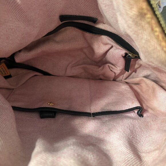 DOONEY & BOURKE  Zipper Pocket Sac Pebbled Black Purse Shoulder Bag - Picture 9 of 13